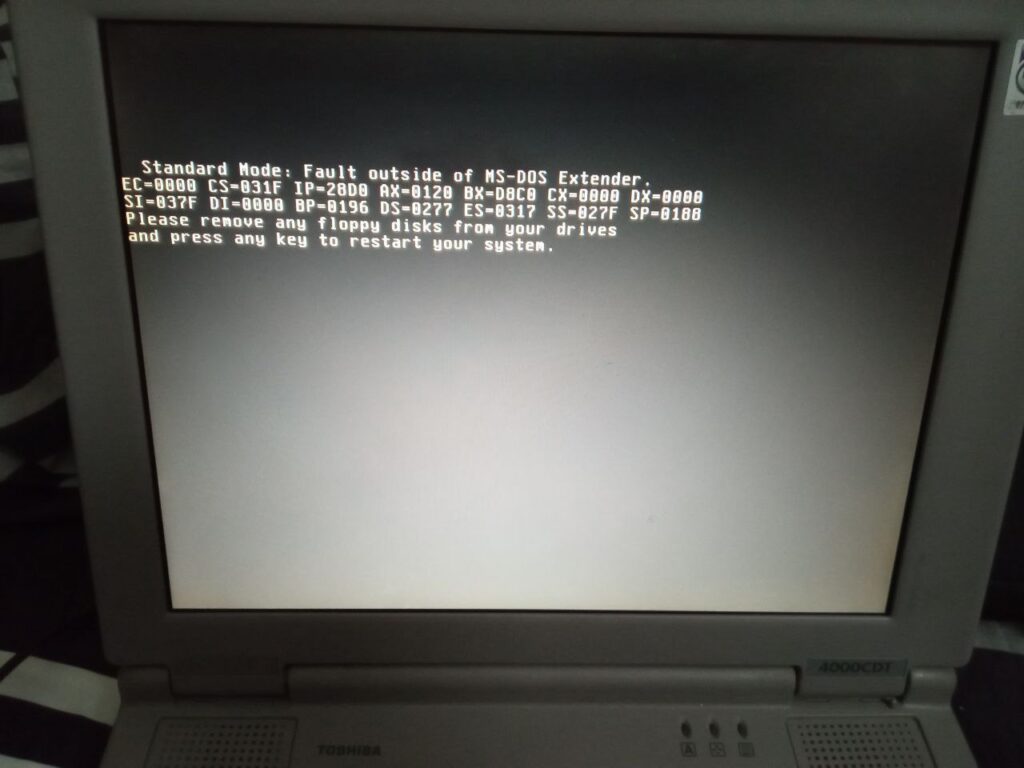 Picture of a terminal on a laptop screen.