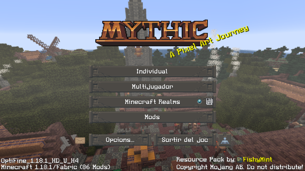 Minecraft screenshot with the Mythic texture pack.