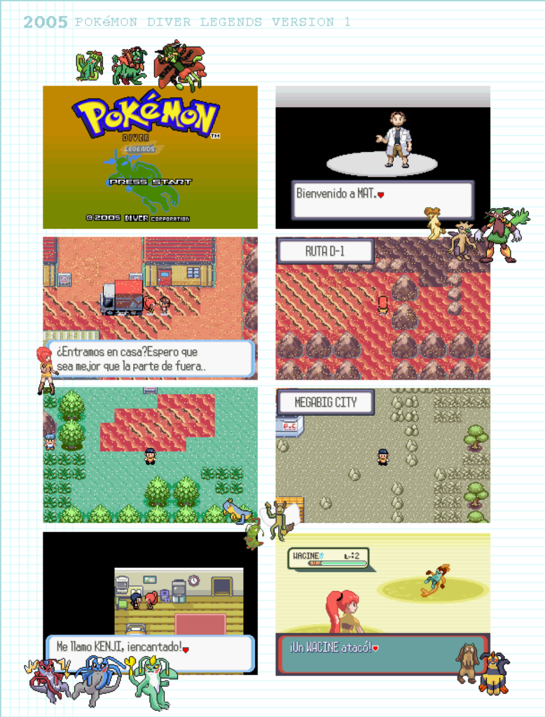 Collection of screenshots from my first Pokémon fangame.