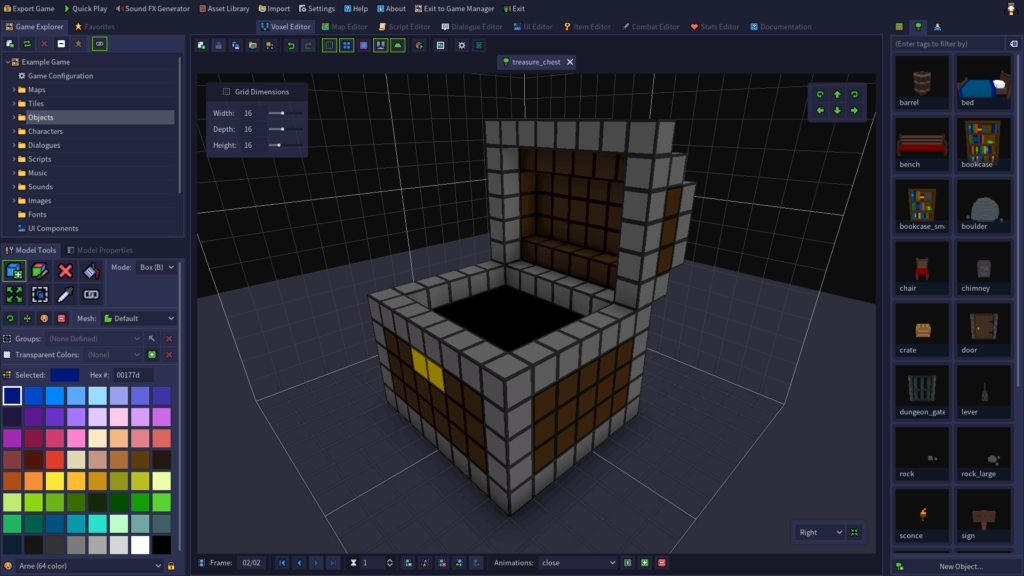 RPG in a Box model editor.